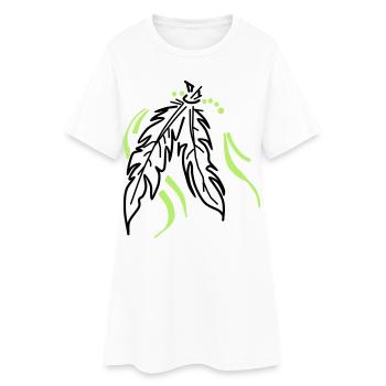 Liés ensemble – Plumes spirituelles - Robe T-shirt Femme - blanc - Devant