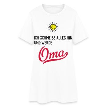 oma - Frauen T-Shirt-Kleid - Weiß - Vorne
