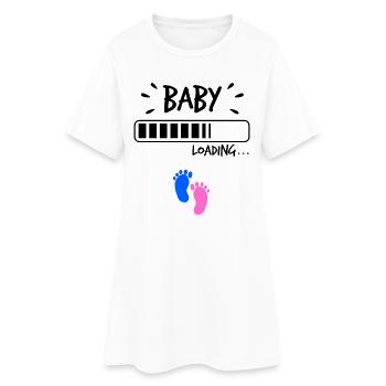 Bébé pieds grossesse naissance bébé famille - Robe T-shirt Femme - blanc - Devant