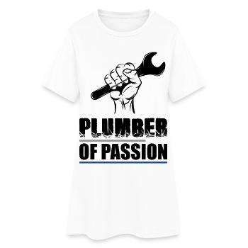 Klempner - Frauen T-Shirt-Kleid - Weiß - Vorne