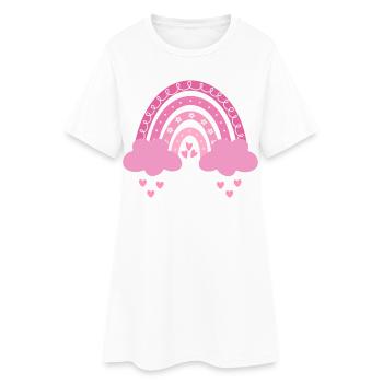 Boho arc-en-ciel rose fille naissance bébé douche de bébé - Robe T-shirt Femme - blanc - Devant