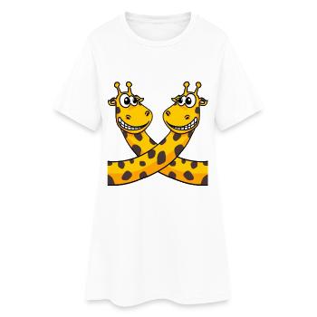 Girafes girafe - Robe T-shirt Femme - blanc - Devant