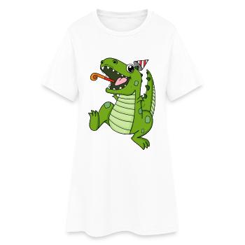 Dinosaur party - Women’s T-Shirt Dress - white - Front