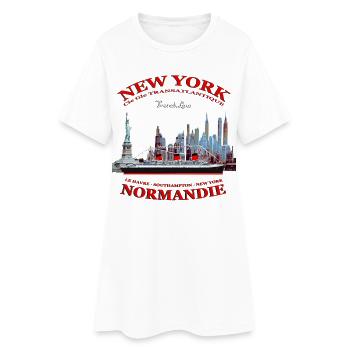 PAQUEBOT NORMANDIE NEW YORK Louis RUNEMBERG ©Adagp - Robe T-shirt Femme - blanc - Devant