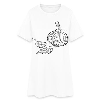 Ail, garlic clove, food, cook, cuisine, herbs - Robe T-shirt Femme - blanc - Devant