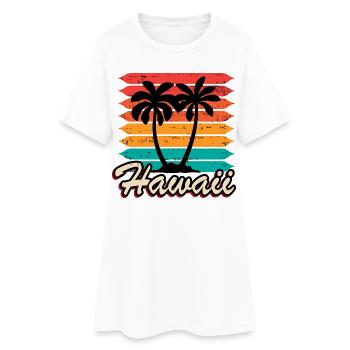 Hawaii - Frauen T-Shirt-Kleid - Weiß - Vorne