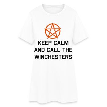 Reste calme et appelle les Winchester - Robe T-shirt Femme - blanc - Devant