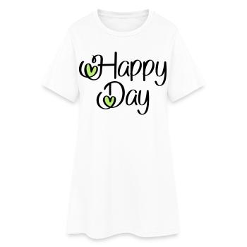 Happy Day - Robe T-shirt Femme - blanc - Devant