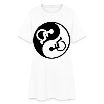 Fauteuil roulant Yin et yang conception de fauteuil roulant * - Robe T-shirt Femme - blanc - Devant
