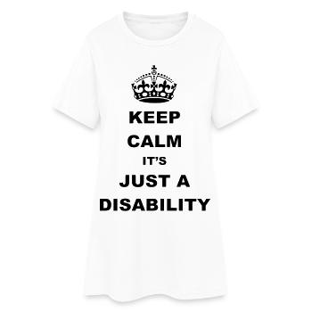 Bleib ruhig, es ist nur ein Handicap. Humor* - Frauen T-Shirt-Kleid - Weiß - Vorne