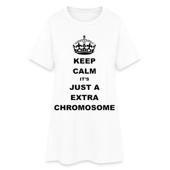 Keep Calm c’est juste un chromosome supplémentaire. - Robe T-shirt Femme - blanc - Devant