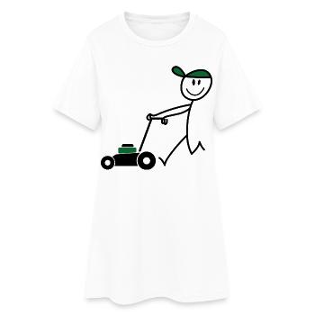 Rasenmäher - Frauen T-Shirt-Kleid - Weiß - Vorne
