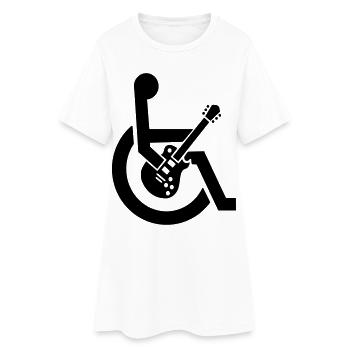 Fauteuil roulant, fauteuil roulant, guitare, guitariste, handicap* - Robe T-shirt Femme - blanc - Devant