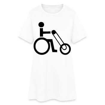 Rollstuhlfahrer mit Handbike-Symbol * - Frauen T-Shirt-Kleid - Weiß - Vorne