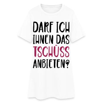 Darf ich ihnen das Tschüss anbieten - Frauen T-Shirt-Kleid - Weiß - Vorne