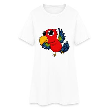 Little Parrot - Women’s T-Shirt Dress - white - Front