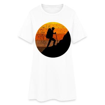 Randonneurs, hiker, montagnes, Alpes oudoor, Soleil, Alpes - Robe T-shirt Femme - blanc - Devant