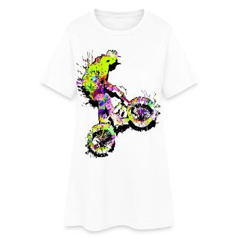 Vélo BMX | Grunge Vintage BMX - Robe T-shirt Femme - blanc - Devant