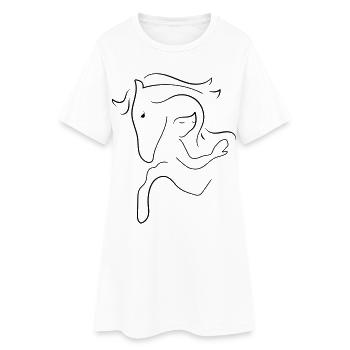 Cheval - Robe T-shirt Femme - blanc - Devant