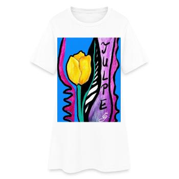 EG Fleurs I Tulipes I Holland i vacances anniversaire - Robe T-shirt Femme - blanc - Devant