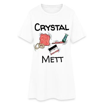 Mett - Crystal Mett - Frauen T-Shirt-Kleid - Weiß - Vorne