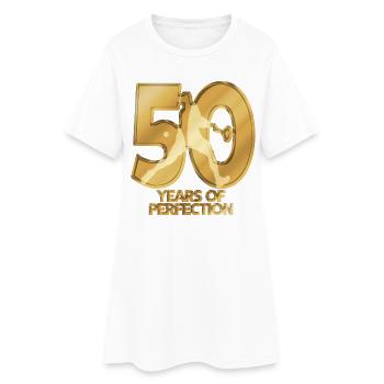 50 ans - Robe T-shirt Femme - blanc - Devant