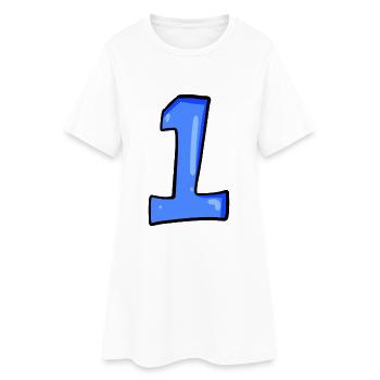 Paragraphe 1 Bleu - Numéro un - Robe T-shirt Femme - blanc - Devant