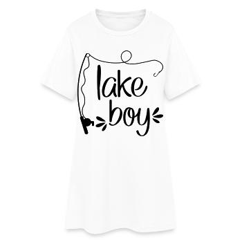 Kleiner Angler - Frauen T-Shirt-Kleid - Weiß - Vorne