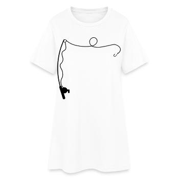 fishing rod - Women’s T-Shirt Dress - white - Front