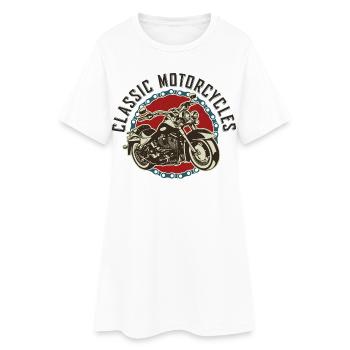 moto rétro Cafe Racer moto classique inde - Robe T-shirt Femme - blanc - Devant