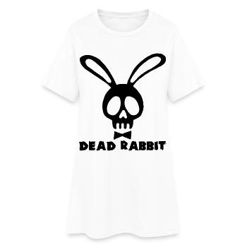 Lapin tête de mort noir - Robe T-shirt Femme - blanc - Devant