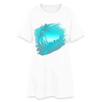 sunset blue - Frauen T-Shirt-Kleid - Weiß - Vorne