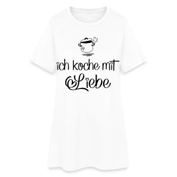 Kochen mit Liebe - Frauen T-Shirt-Kleid - Weiß - Vorne