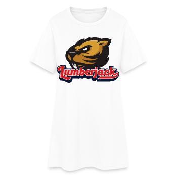 Lumberjack Design Lumberjack Hatchet Wood Shavings Beaver - Women’s T-Shirt Dress - white - Front