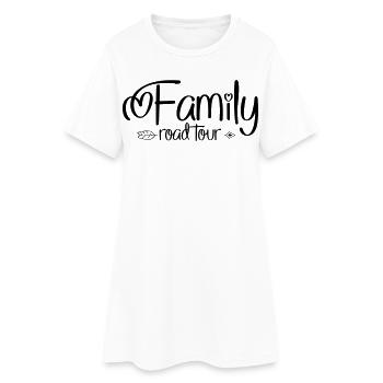 Vacances en famille - Robe T-shirt Femme - blanc - Devant