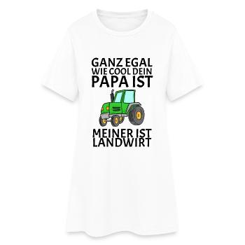 Papa ist Landwirt - Frauen T-Shirt-Kleid - Weiß - Vorne