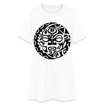 Black Polynesian skull - Women’s T-Shirt Dress - white - Front