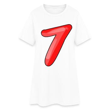 7 - Frauen T-Shirt-Kleid - Weiß - Vorne