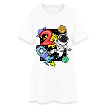 2. Geburtstag Astronaut 2 Jahre Jungen Geschenk - Frauen T-Shirt-Kleid - Weiß - Vorne