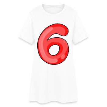 6 - Frauen T-Shirt-Kleid - Weiß - Vorne