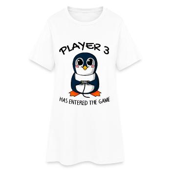 Troisième baby joueur 3 a entré dans le jeu bébé - Robe T-shirt Femme - blanc - Devant