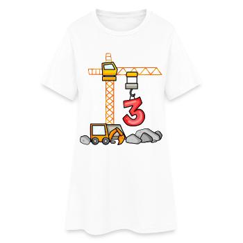 Enfants t-shirts d’anniversaire Bagger 3 Jeune Chantier 3 - Robe T-shirt Femme - blanc - Devant