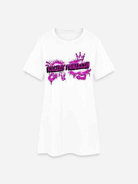 Vollzeit Prinzessin Graffiti Design - Frauen T-Shirt-Kleid - Weiß