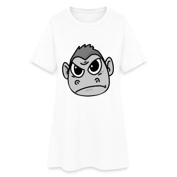 Gorille en colère - Robe T-shirt Femme - blanc - Devant