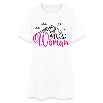 Wander Woman Wanderwoman Wandern Berge - Frauen T-Shirt-Kleid - Weiß - Vorne
