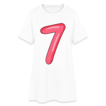 Numéro 7 - Nombre 7 - Robe T-shirt Femme - blanc - Devant