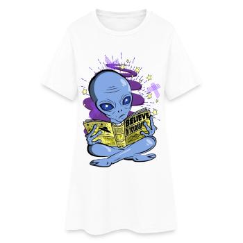 Alien - Glaube an dich selbst - Frauen T-Shirt-Kleid - Weiß - Vorne