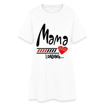 Mama Loading 2022 - Frauen T-Shirt-Kleid - Weiß - Vorne
