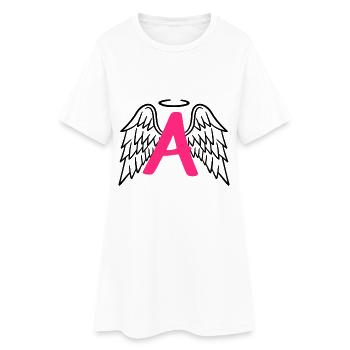 Guardian angel with angel wing letter A - Women’s T-Shirt Dress - white - Front