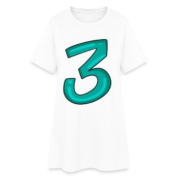 3 - Frauen T-Shirt-Kleid - Weiß - Vorne